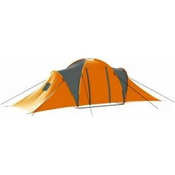 HAPPYSHOPPING Tente De Camping 9 Personnes Tissu Gris Et Orange -Tente de réception Soldes 40446274 4