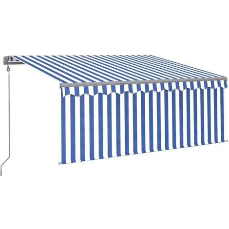 VidaXL Auvent Automatique Store LED Capteur De Vent 3x2,5 M Bleu/blanc - Bleu 4 VidaXL Auvent Automatique Store LED Capteur De Vent 3x2,5 M Bleu/blanc - Bleu - Image 2