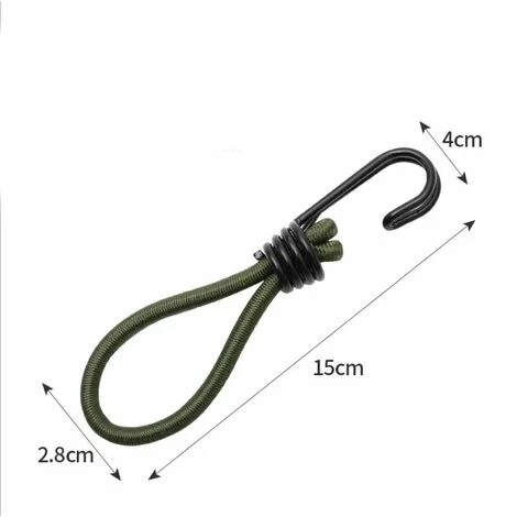 GUAZHUNIFR 6pcs Tendeur En Caoutchouc Avec Crochets En Spirale Pour Tentes, Bâches, Bannières En PVC, Pavillons, Trampolines, Voile D'ombrage 5 GUAZHUNIFR 6pcs Tendeur En Caoutchouc Avec Crochets En Spirale Pour Tentes, Bâches, Bannières En PVC, Pavillons, Trampolines, Voile D'ombrage – Image 3