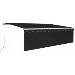 Auvent Rétractable Manuel Avec Store Et LED 5x3 M Anthracite VidaXL - Anthracite