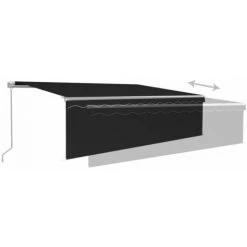 Auvent Rétractable Manuel Avec Store Et LED 5x3 M Anthracite VidaXL - Anthracite -Tente de réception Soldes 40560418 4