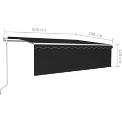 Auvent Rétractable Automatique Avec Store 5x3 M Anthracite VidaXL - Anthracite 9 Auvent Rétractable Automatique Avec Store 5x3 M Anthracite VidaXL - Anthracite -Tente de réception Soldes 40560431 3