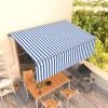 VidaXL Auvent Automatique Rétractable Avec Store 4,5x3 M Bleu Et Blanc - Bleu -Tente de réception Soldes 40610540 1