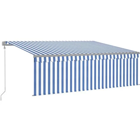 VidaXL Auvent Automatique Rétractable Avec Store 4,5x3 M Bleu Et Blanc - Bleu 4 VidaXL Auvent Automatique Rétractable Avec Store 4,5x3 M Bleu Et Blanc - Bleu - Image 2