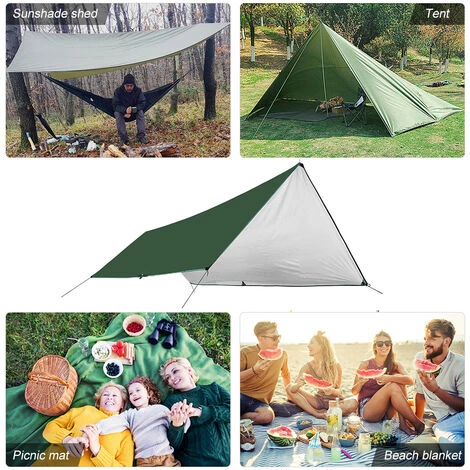 ASUPERMALL Auvent Impermeable A L'Eau Pour Tente De Bâche Avec Poteau Pliant Auvent De Camping Abri De Soleil De Plage Ultra-Leger Pour Le Camping, La Randonnee Et L'Abri De Survie, 3X4M 7 ASUPERMALL Auvent Impermeable A L'Eau Pour Tente De Bâche Avec Poteau Pliant Auvent De Camping Abri De Soleil De Plage Ultra-Leger Pour Le Camping, La Randonnee Et L'Abri De Survie, 3X4M - Image 5
