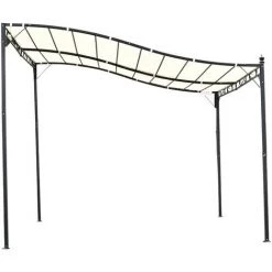 Outsunny Pergola Tonnelle De Jardin Auvent 2,97 X 2,97 M Adossable Métal Noir Polyester Anti-UV Beige - Crème 10 Outsunny Pergola Tonnelle De Jardin Auvent 2,97 X 2,97 M Adossable Métal Noir Polyester Anti-UV Beige - Crème -Tente de réception Soldes 4125996 4