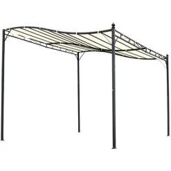 Outsunny Pergola Tonnelle De Jardin Auvent 2,97 X 2,97 M Adossable Métal Noir Polyester Anti-UV Beige - Crème 11 Outsunny Pergola Tonnelle De Jardin Auvent 2,97 X 2,97 M Adossable Métal Noir Polyester Anti-UV Beige - Crème -Tente de réception Soldes 4125996 5