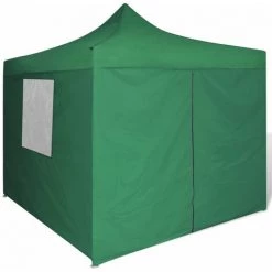 HAPPYSHOPPING Tente Pliable Verte 3 X 3 M Avec 4 Parois -Tente de réception Soldes 41368620 3