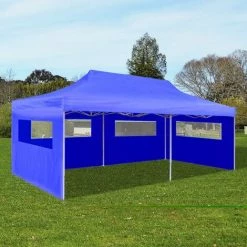 HAPPYSHOPPING Tente De Reception Pliable Bleue 3 X 6 M -Tente de réception Soldes 41368638 2