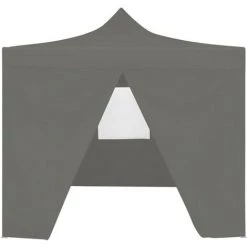 HAPPYSHOPPING Tente De Reception Escamotable Avec 4 Parois 3x3 M Anthracite -Tente de réception Soldes 41369006 3