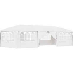 HAPPYSHOPPING Tente De Reception Avec Parois Laterales 4x9 M Blanc 90 G/m² -Tente de réception Soldes 41369535 5