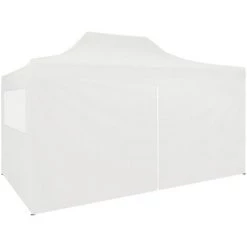 HAPPYSHOPPING Tente Pliable De Reception Avec 4 Parois 3 X 4,5 M Blanc 9 HAPPYSHOPPING Tente Pliable De Reception Avec 4 Parois 3 X 4,5 M Blanc -Tente de réception Soldes 41369598 3
