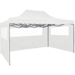 HAPPYSHOPPING Tente Pliable De Reception Avec 4 Parois 3 X 4,5 M Blanc 10 HAPPYSHOPPING Tente Pliable De Reception Avec 4 Parois 3 X 4,5 M Blanc -Tente de réception Soldes 41369598 4