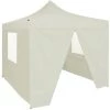 HAPPYSHOPPING Tente De Reception Pliable Avec 4 Parois 2x2 M Acier Creme 2 HAPPYSHOPPING Tente De Reception Pliable Avec 4 Parois 2x2 M Acier Creme -Tente de réception Soldes 41369603 1
