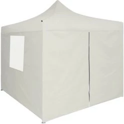 HAPPYSHOPPING Tente De Reception Pliable Avec 4 Parois 2x2 M Acier Creme 9 HAPPYSHOPPING Tente De Reception Pliable Avec 4 Parois 2x2 M Acier Creme -Tente de réception Soldes 41369603 3