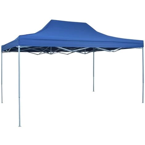 HAPPYSHOPPING Tente De Reception Pliable Professionnelle 3x4 M Acier Bleu 3 HAPPYSHOPPING Tente De Reception Pliable Professionnelle 3x4 M Acier Bleu