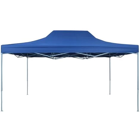 HAPPYSHOPPING Tente De Reception Pliable Professionnelle 3x4 M Acier Bleu 4 HAPPYSHOPPING Tente De Reception Pliable Professionnelle 3x4 M Acier Bleu – Image 2