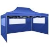 HAPPYSHOPPING Tente De Reception Pliable Avec 3 Parois 3x4 M Acier Bleu 1 HAPPYSHOPPING Tente De Reception Pliable Avec 3 Parois 3x4 M Acier Bleu -Tente de réception Soldes 41369616 1