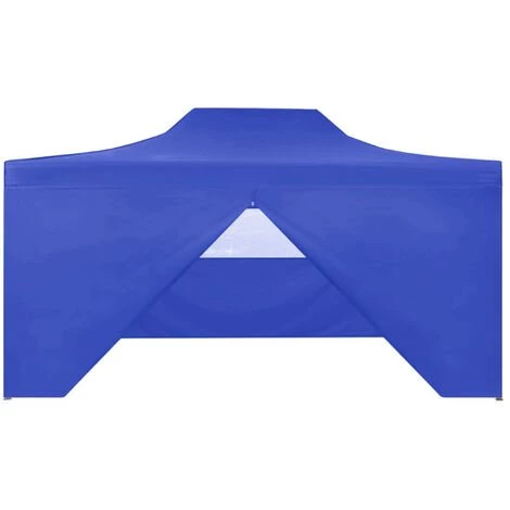 HAPPYSHOPPING Tente De Reception Pliable Avec 4 Parois 3x4 M Acier Bleu 4 HAPPYSHOPPING Tente De Reception Pliable Avec 4 Parois 3x4 M Acier Bleu – Image 2