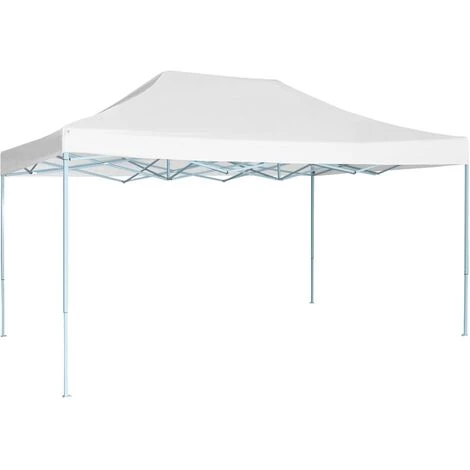HAPPYSHOPPING Tente De Reception Pliable Professionnelle 3x4 M Acier Blanc 3 HAPPYSHOPPING Tente De Reception Pliable Professionnelle 3x4 M Acier Blanc