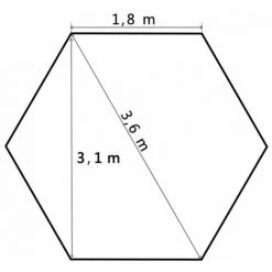 HAPPYSHOPPING Chapiteau Hexagonal Et 6 Parois Laterales 3,6x3,1 M Blanc Creme -Tente de réception Soldes 41859950 4