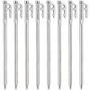 ASUPERMALL Piquets De Tente En Acier Robuste Avec Crochet Et Conception De Trou Pour Auvent De Tente De Camping De Randonnee En Plein Air, 26 Cm