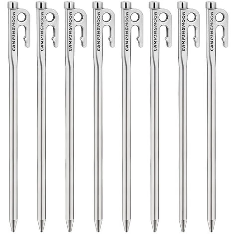 ASUPERMALL Piquets De Tente En Acier Robuste Avec Crochet Et Conception De Trou Pour Auvent De Tente De Camping De Randonnee En Plein Air, 26 Cm 3 ASUPERMALL Piquets De Tente En Acier Robuste Avec Crochet Et Conception De Trou Pour Auvent De Tente De Camping De Randonnee En Plein Air, 26 Cm