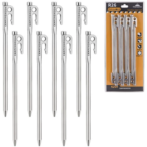 ASUPERMALL Piquets De Tente En Acier Robuste Avec Crochet Et Conception De Trou Pour Auvent De Tente De Camping De Randonnee En Plein Air, 26 Cm 4 ASUPERMALL Piquets De Tente En Acier Robuste Avec Crochet Et Conception De Trou Pour Auvent De Tente De Camping De Randonnee En Plein Air, 26 Cm - Image 2