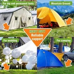 Piquets D’ancrage En Acier Galvanisé Robuste Pour Barres D’armature En J - Pour Chapiteaux, Tonnelles, Châteaux, Tentes, Trampolines, Rebondissements, Camping, Filets De Football Triomphe Lot De 4 -Tente de réception Soldes 42297635 5