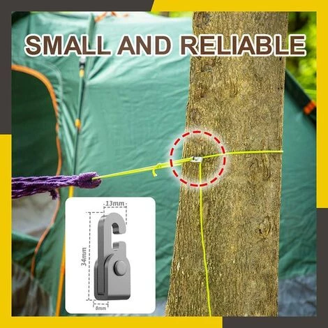 Accessoires De Tente De Camping Betterlife,Crochet De Verrouillage Automatique,Kit De Corde à Serrage Facile à NœUd Libre Autobloquant Pour Lier Les Outils De Fixation Suspendus 6 Accessoires De Tente De Camping Betterlife,Crochet De Verrouillage Automatique,Kit De Corde à Serrage Facile à NœUd Libre Autobloquant Pour Lier Les Outils De Fixation Suspendus - Image 4