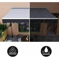 Femor Store Banne, Store Rétractable Avec Manivelle, Manivelle, Protection Solaire, Anti-UV Et Imperméable, En Métal Et Polyester, Pour Cour, Balcon, Restaurant, Café, Terrasse,2,5 X 2m(GRIS) 11 Femor Store Banne, Store Rétractable Avec Manivelle, Manivelle, Protection Solaire, Anti-UV Et Imperméable, En Métal Et Polyester, Pour Cour, Balcon, Restaurant, Café, Terrasse,2,5 X 2m(GRIS) -Tente de réception Soldes 42438827 5