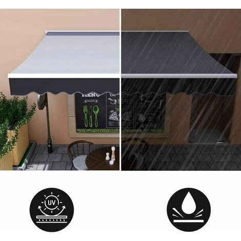 Femor Store Banne, Store Rétractable Avec Manivelle, Manivelle, Protection Solaire, Anti-UV Et Imperméable, En Métal Et Polyester, Pour Cour, Balcon, Restaurant, Café, Terrasse,2,5 X 2m(GRIS) 7 Femor Store Banne, Store Rétractable Avec Manivelle, Manivelle, Protection Solaire, Anti-UV Et Imperméable, En Métal Et Polyester, Pour Cour, Balcon, Restaurant, Café, Terrasse,2,5 X 2m(GRIS) – Image 5