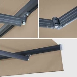 ALICE'S GARDEN Store Banne - Shado 3x2m Taupe - Semi-coffre Aluminium. Système Manuel. Store De Terrasse Largeur 295cm. Toile Polyester Enduite 280g. Ombrage Mural - Taupe -Tente de réception Soldes 4262143 4