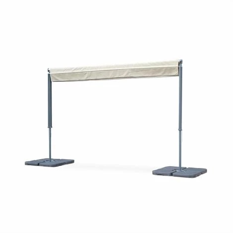 ALICE'S GARDEN Store Double Pente - Penne 4x3m Taupe - Système Manuel à Manivelle. Auvent Sur Pieds. Store De Terrasse Largeur 395cm. Toile Polyester Enduite 280g. - Taupe 4 ALICE'S GARDEN Store Double Pente - Penne 4x3m Taupe - Système Manuel à Manivelle. Auvent Sur Pieds. Store De Terrasse Largeur 395cm. Toile Polyester Enduite 280g. - Taupe - Image 2