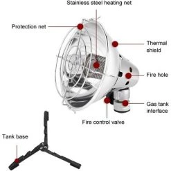 BARES 01 Chauffage Au Gaz De Camping, Tente De Camping De Voyage Couverture Chaude En Plein Air Mini Chauffe-gaz Portable De Pêche Chauffe-Tente D'escalade Chauffe-Patio Pour Randonnée En Plein Air -Tente de réception Soldes 42948263 4