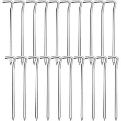 BEARSU Lot De 20 Sardines Tente, Piquets De Tente En Métal, Sardines Camping, Piquets De Fixation, Sardines Piquet Tente Pour Sols Durs 18cm Idéal Pour Le Jardinage, Le Camping, La Pêche Et La Tente