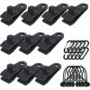 SUPERMARKET Lot De 10 Clips De Bâche Support De Bâche Pour Extérieur Avec Attache En Toile Et Cordon élastique + Mousqueton En Forme De D Pour Bâches, Auvents, Camping, Caravane, Couvertures De Voiture，Superma -Tente de réception Soldes 43716777 1
