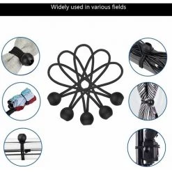 SUPERMARKET Lot De 50 Cordes élastiques En Forme De Balles à Lacets Avec Boule Pour Auvents, Bâches, Pavillons, Tentes, Sacs De Couchage (Noir)，Superma -Tente de réception Soldes 43716778 3