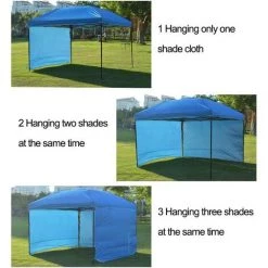 BEARSU Parois Latérales Panneau Latéral 3 X 3 M Parois Pour Pavillon De Jardin Tente De Réception Gazebo Tonnelle Camping Protéger De La Pluie Vent Soleil - 1 Gray Parois LatéralesGris - Gray Panel Wall -Tente de réception Soldes 44819571 4