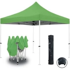 GREADEN Tente Pliante 3x3m ECO Tube 25mm En Acier Bâche 220g/m² ENDUIT PVC 100% ÉTANCHE Pavillon Jardin Tonnelle Réception Sac De Transport