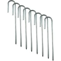TANABATA Metal Piquets De Tente En Acier Galvanisé Robuste. 12 Pouces Tent Pegs Piquets De Jardin. Piquets De Fixation Avec Crochet En J Pour Chapiteaux. Belvédères. Trampolines. Tentes