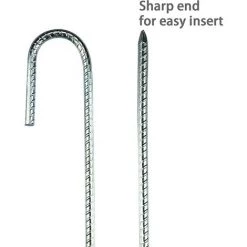 TANABATA Metal Piquets De Tente En Acier Galvanisé Robuste. 12 Pouces Tent Pegs Piquets De Jardin. Piquets De Fixation Avec Crochet En J Pour Chapiteaux. Belvédères. Trampolines. Tentes -Tente de réception Soldes 45751748 3