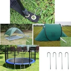TANABATA Metal Piquets De Tente En Acier Galvanisé Robuste. 12 Pouces Tent Pegs Piquets De Jardin. Piquets De Fixation Avec Crochet En J Pour Chapiteaux. Belvédères. Trampolines. Tentes -Tente de réception Soldes 45751748 4