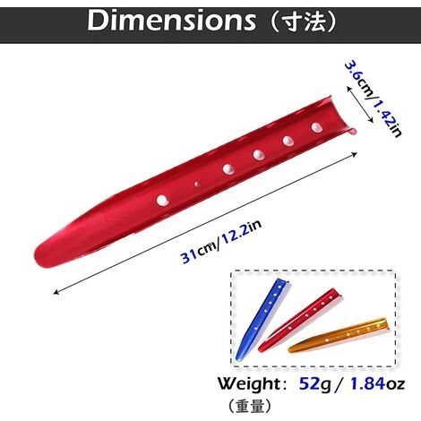 TANABATA Piquets De Tente En Aluminium En Forme U Lot De 6 Sardines De Sable Piquets De Sol Dur Léger Robuste Pour Camping Plage Randonnée 4 TANABATA Piquets De Tente En Aluminium En Forme U Lot De 6 Sardines De Sable Piquets De Sol Dur Léger Robuste Pour Camping Plage Randonnée – Image 2