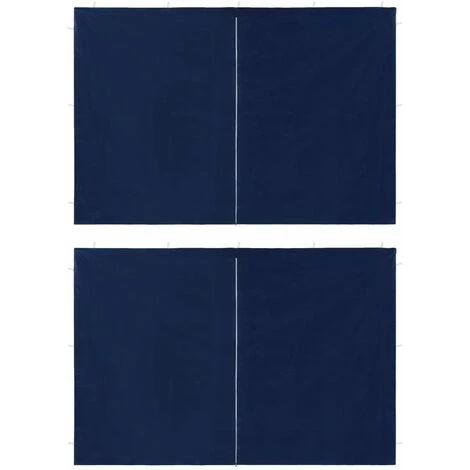 TRUE DEAL Paroi De Tente De Réception 2pcs Avec Fermeture éclair PE Bleu 3 TRUE DEAL Paroi De Tente De Réception 2pcs Avec Fermeture éclair PE Bleu
