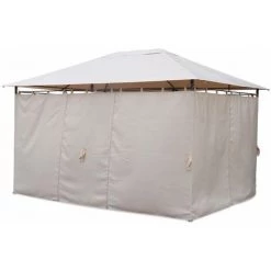 ALICE'S GARDEN Tonnelle 3 X 4 M - Divio - Toile Beige - Pergola Avec Rideaux. Tente De Jardin. Barnum. Chapiteau. Réception - Beige -Tente de réception Soldes 45944092 3