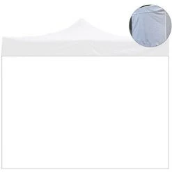 EVERGREEN Cache Latéral Pour Gazebo Blanc étanche Pour Gazebo Refermable 300x600 Cm