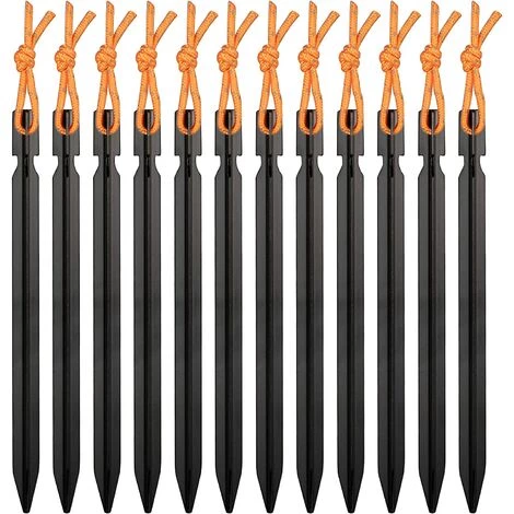 Kueatily Clous De Tente Robustes En Forme De Y 12PCS (noir) 3 Kueatily Clous De Tente Robustes En Forme De Y 12PCS (noir)