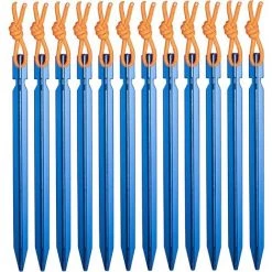 Kueatily 12 Piquets De Tente De Camping En Aluminium Robuste En Forme De Y Avec Corde Réfléchissante (bleu)