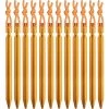 Kueatily 12 Piquets De Tente De Camping En Aluminium Robuste En Forme De Y Avec Corde Réfléchissante (doré)